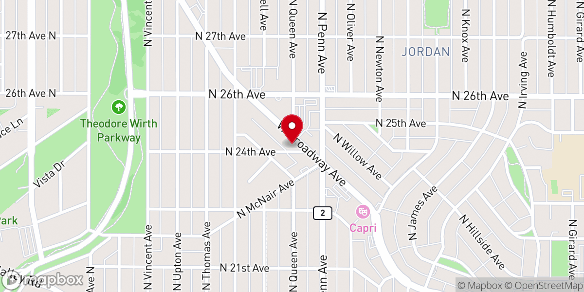 Map showing location of Morning Church
