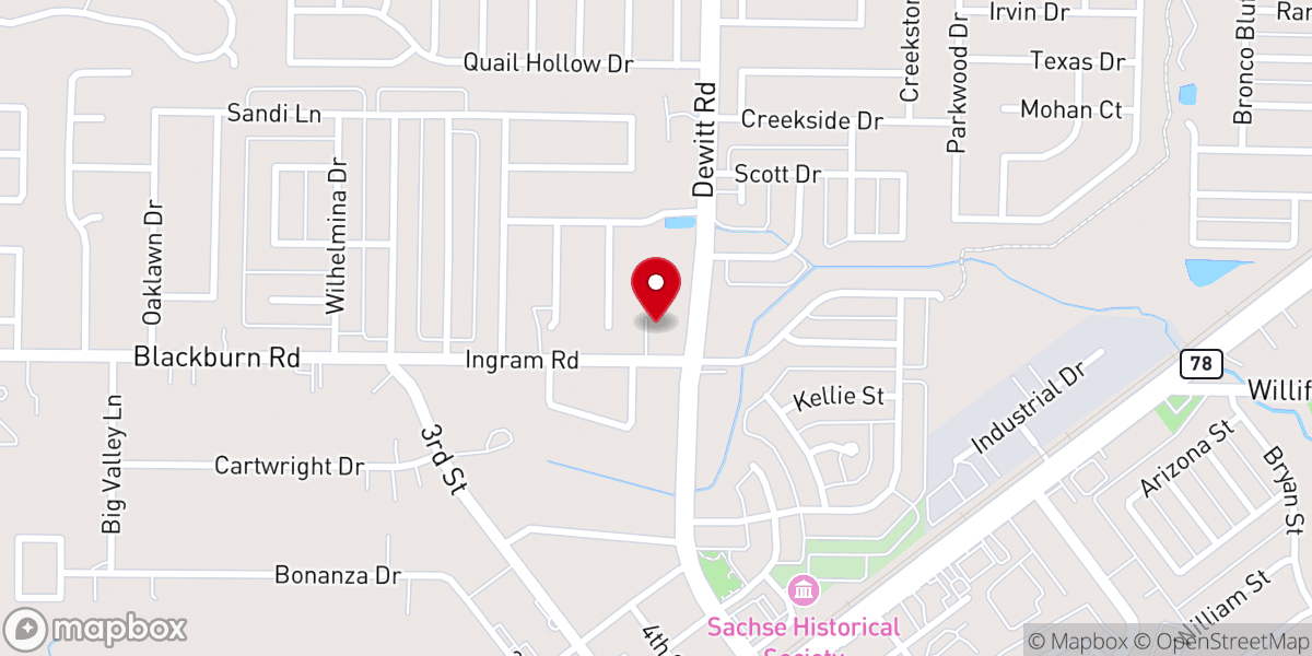 Map showing location of Faith Baptist Church
