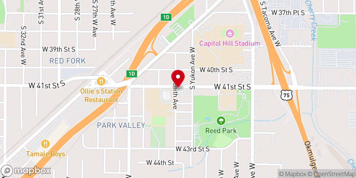 Map showing location of Community Church