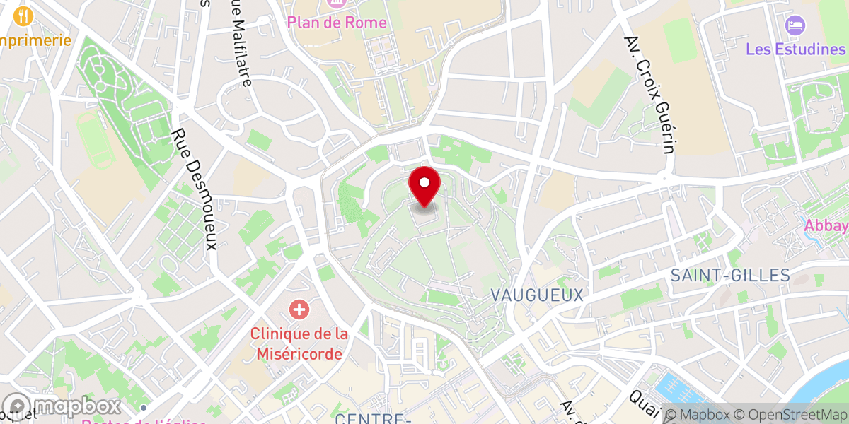 Map showing location of Donjon du Château de Caen