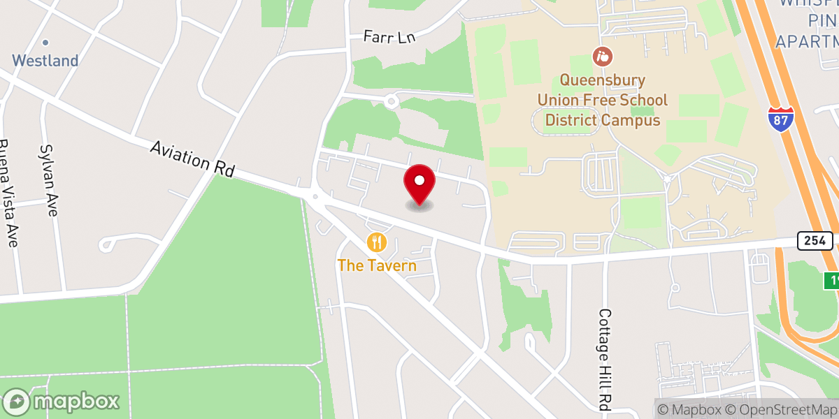 Map showing location of Queensbury Church of Christ