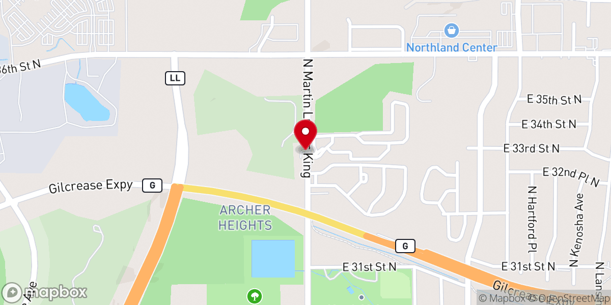 Map showing location of New Faith Baptist Church