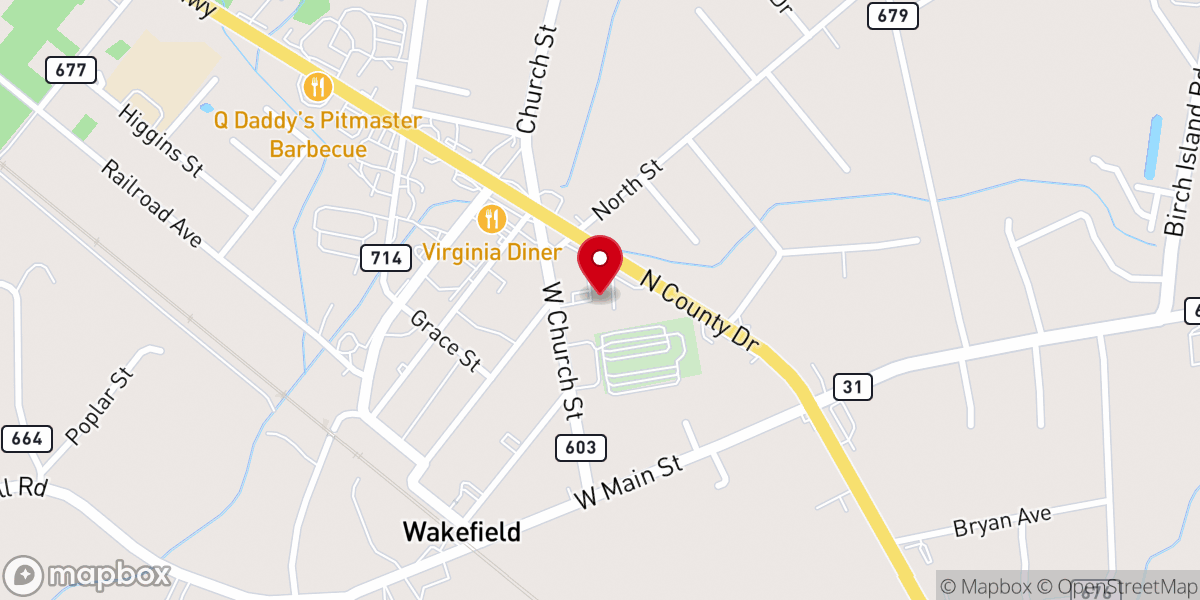 Map showing location of Tidewater Academy
