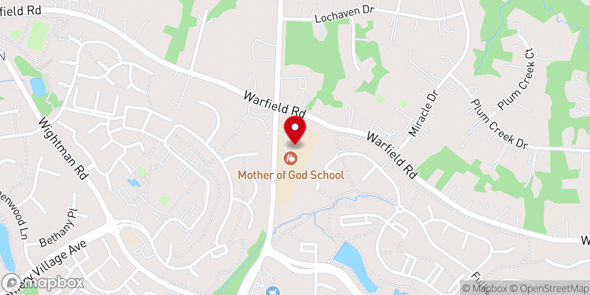 Map showing location of Mother of God Community
