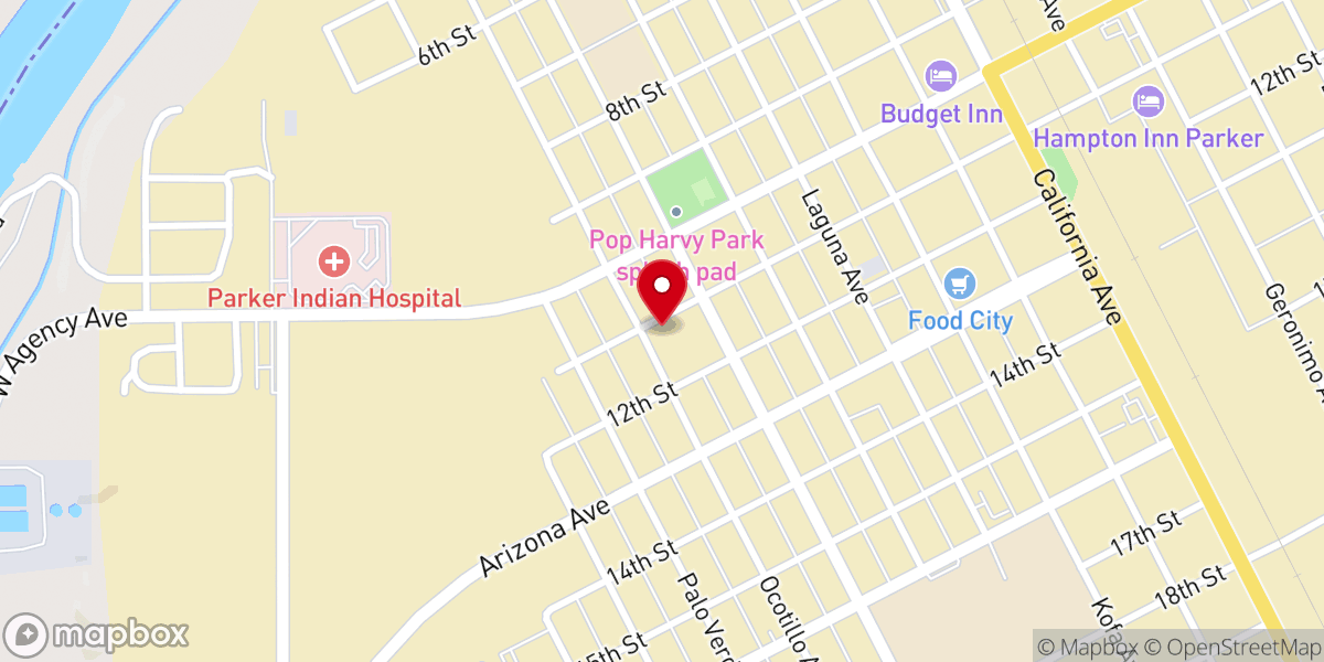 Map showing location of Parker Church of the Nazarene
