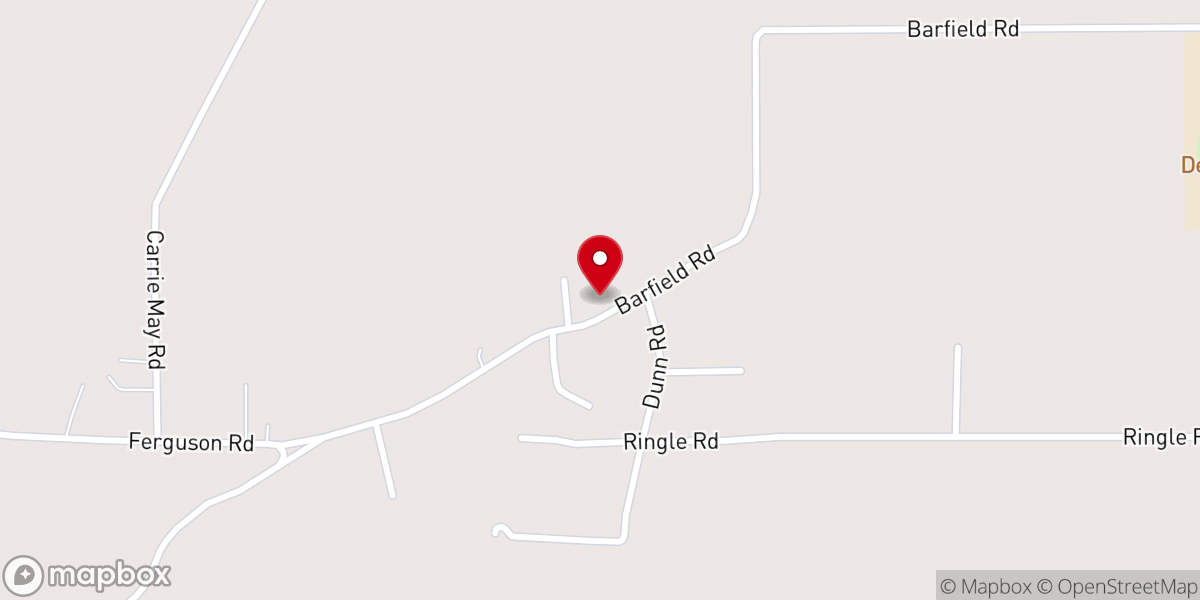 Map showing location of New Fellowship Baptist Church
