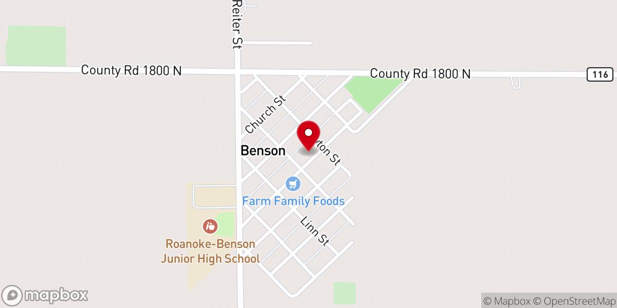Map showing location of Benson Village Hall