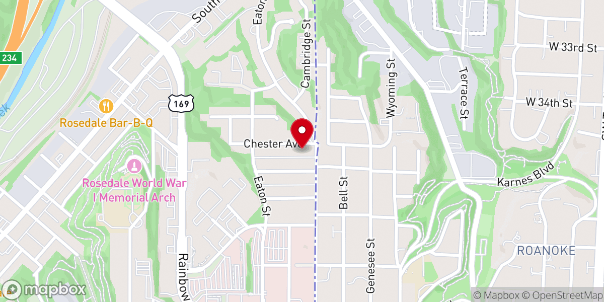 Map showing location of First Hmong Baptist Church of Kansas City