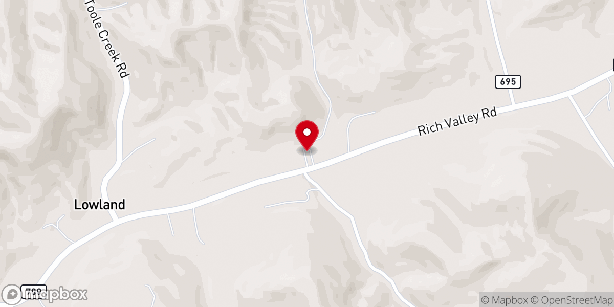 Map showing location of Rich Valley United Methodist Church