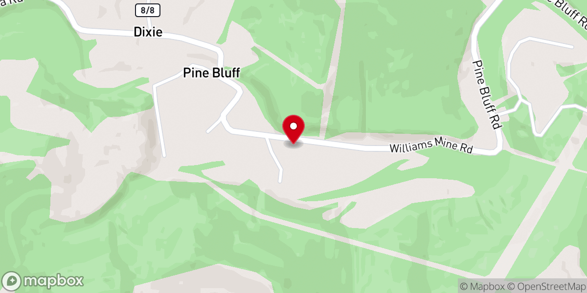 Map showing location of Pine Bluff Evangelical United Brethren Church