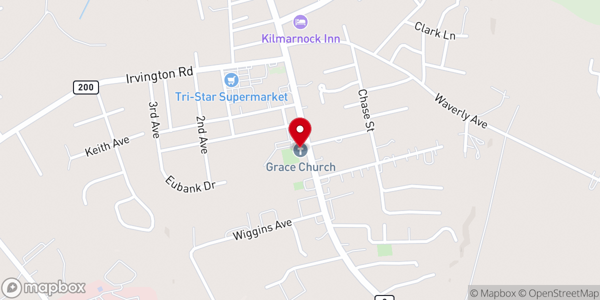Map showing location of Grace Episcopal Church