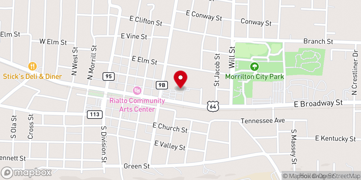 Map showing location of Sacred Heart Church