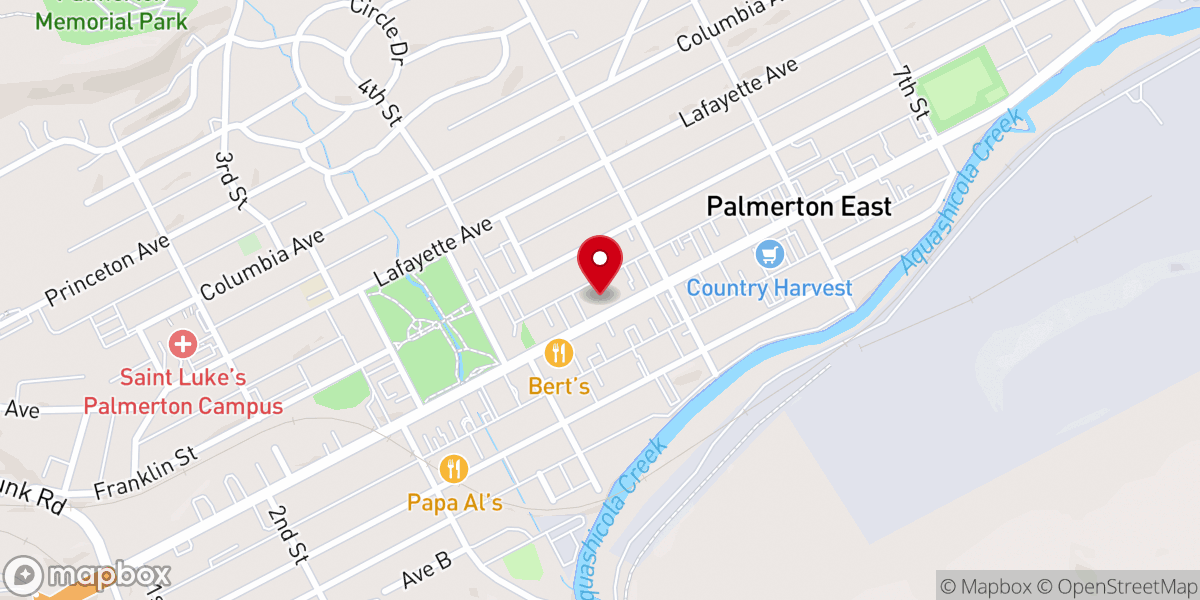 Map showing location of Bethany Wesleyan Church - Palmerton