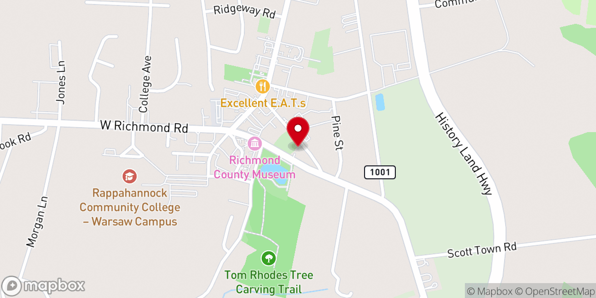 Map showing location of St. John's Episcopal Church