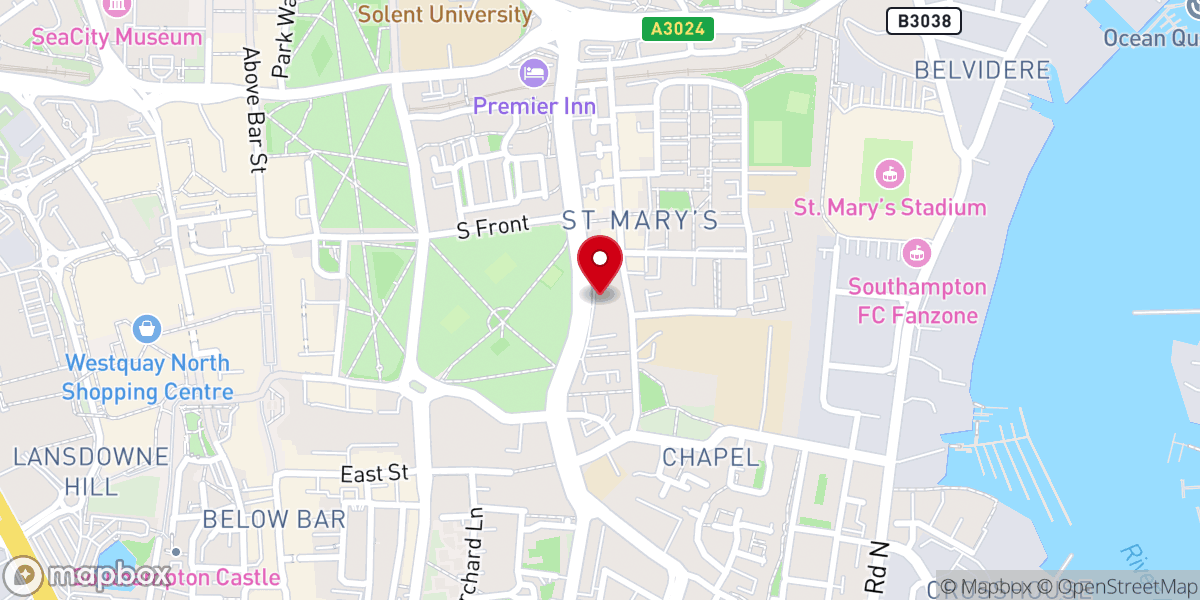 Map showing location of Living Word Liberation Centre - RCCG Church Southampton