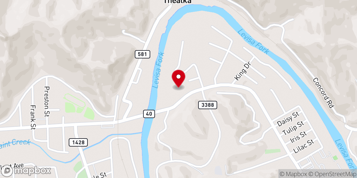 Map showing location of Highland Church of Christ