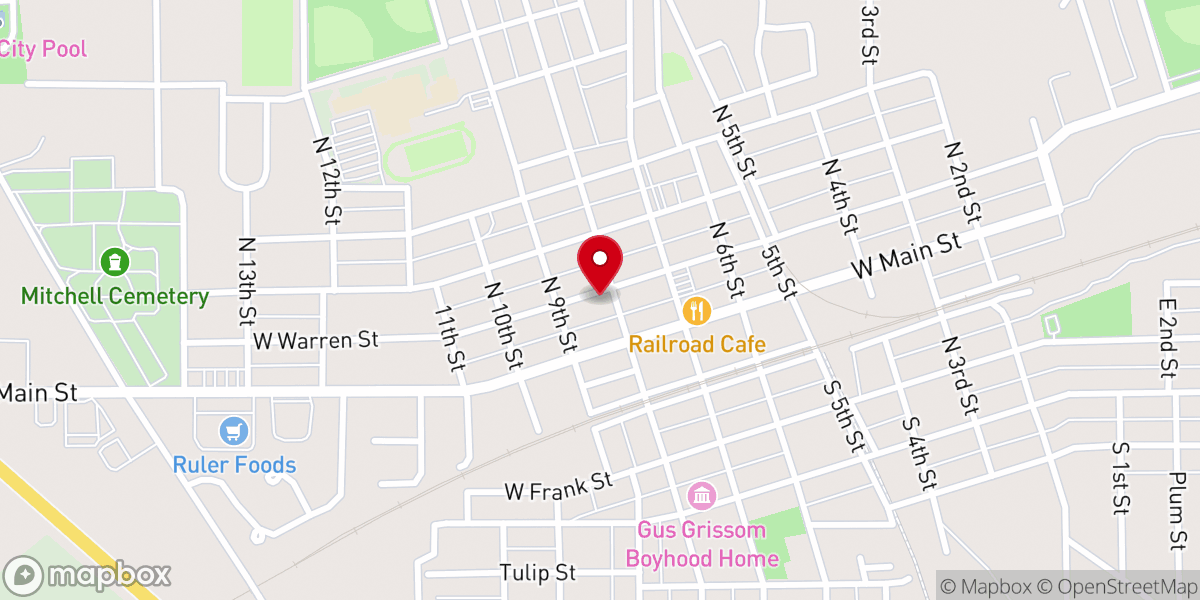 Map showing location of Jacob Finger Methodist Church