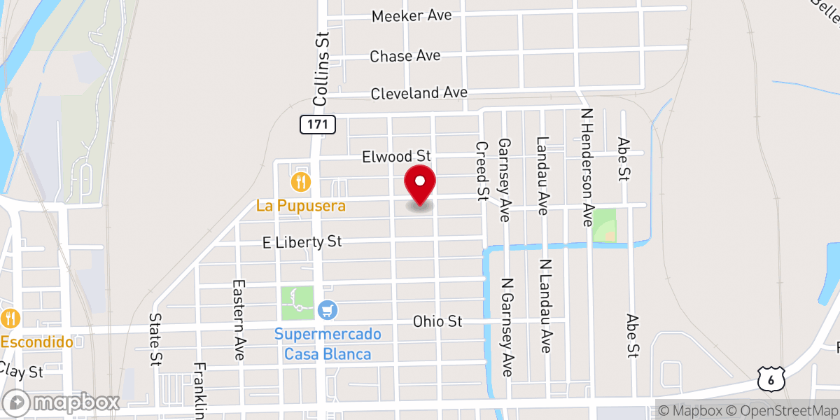 Map showing location of Saint Thaddeus Catholic Church