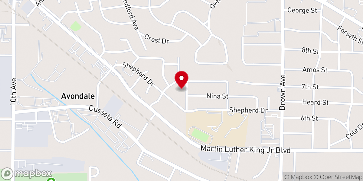 Map showing location of Bethlehem Lutheran Church (LCMS)