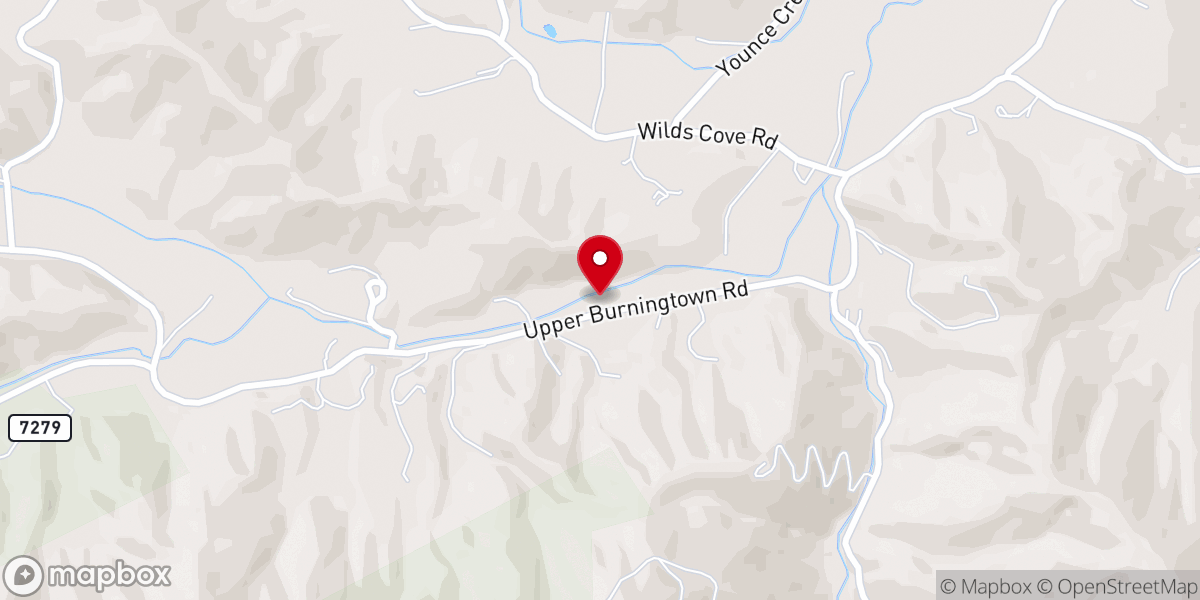 Map showing location of Oakdale Church