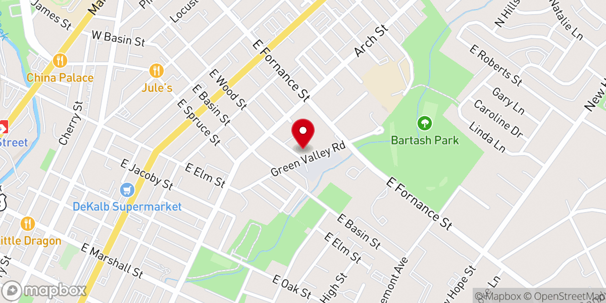 Map showing location of Norristown Church Of God