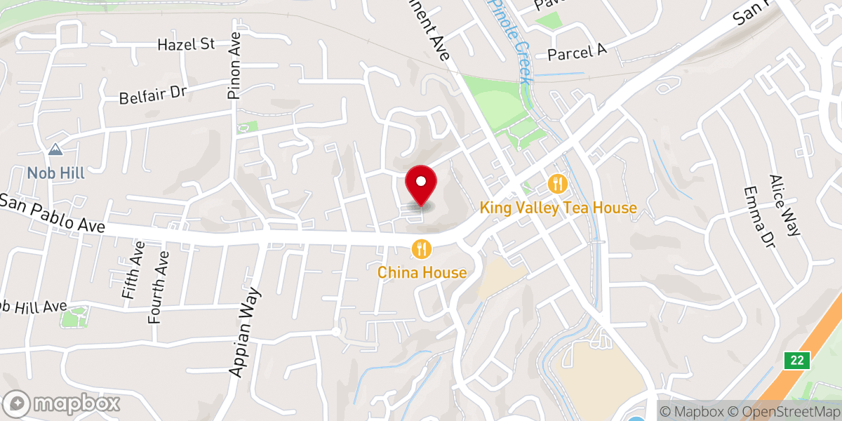 Map showing location of Pinole United Methodist Church