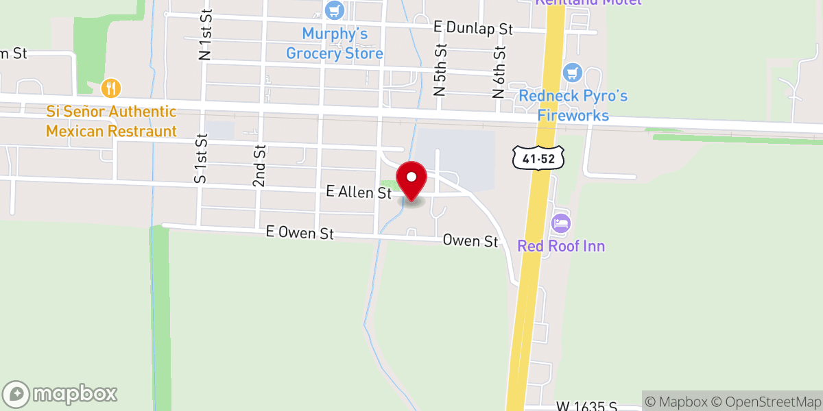 Map showing location of Saint Joseph Catholic Church, Kentland