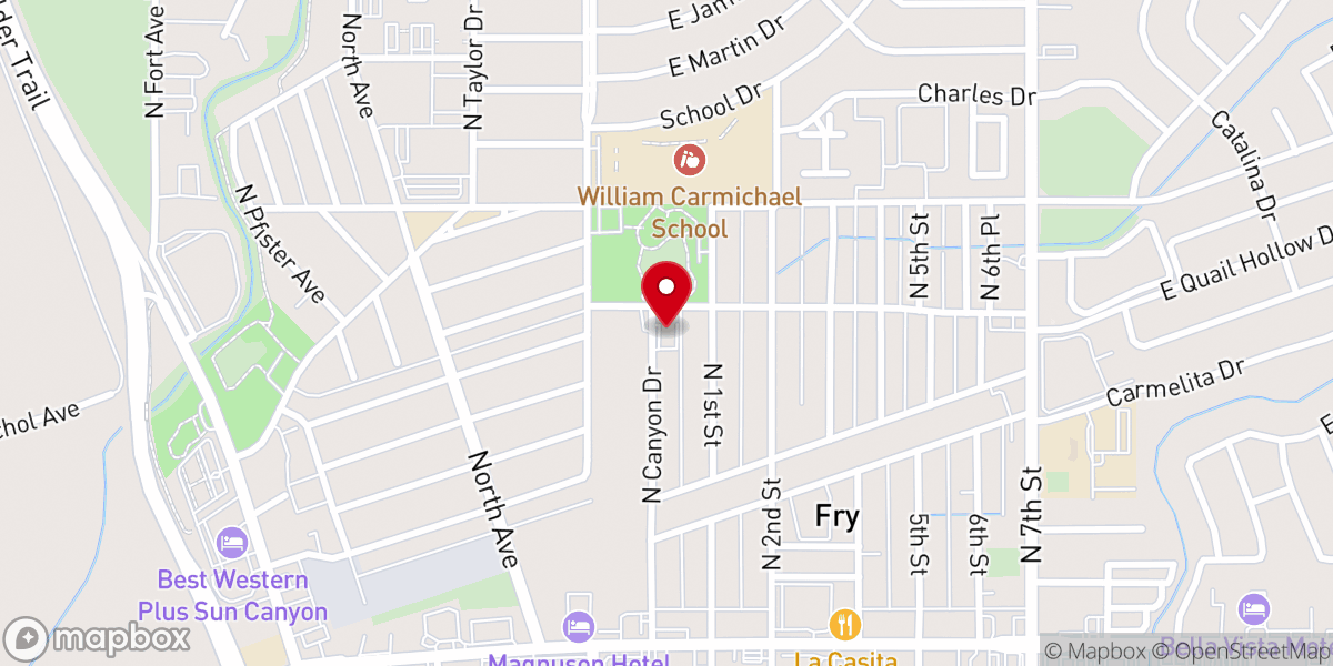 Map showing location of Calvary's Rock Church