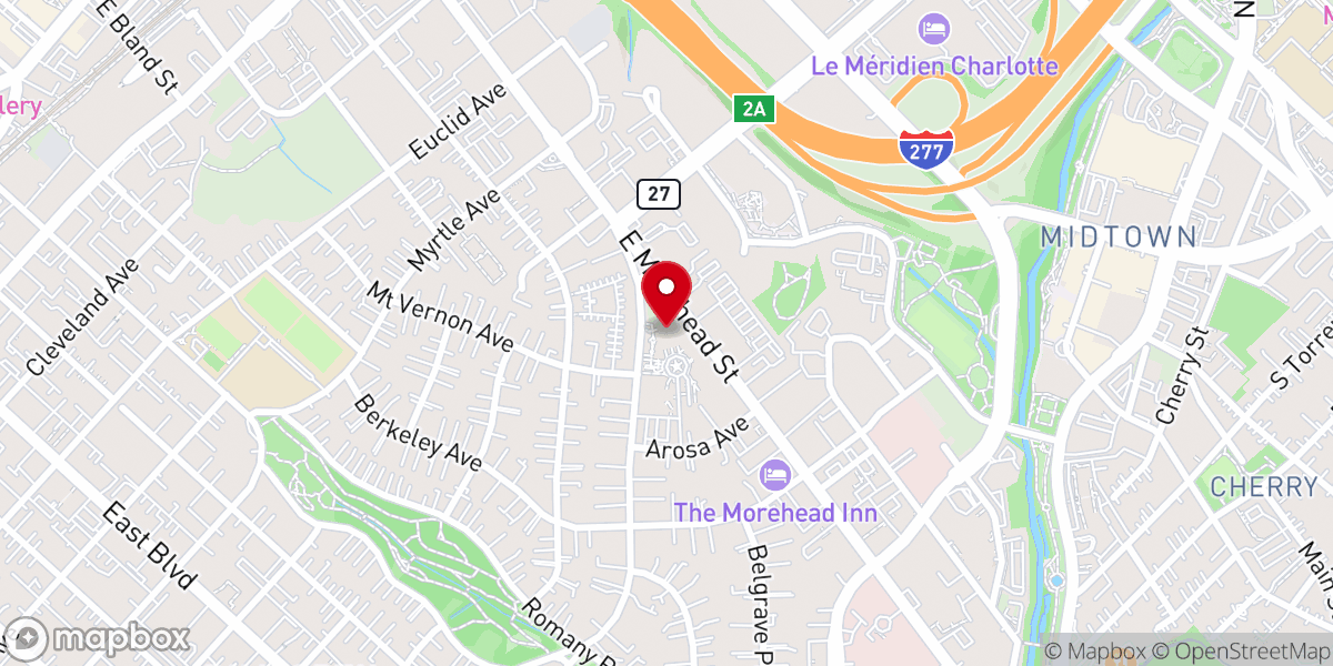Map showing location of Covenant Presbyterian Church
