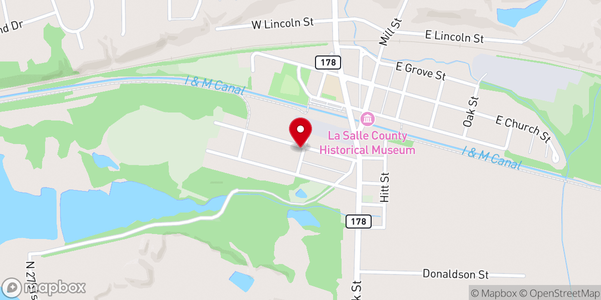 Map showing location of Pere Marquette Memorial