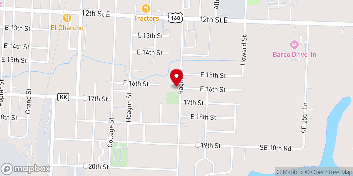 Map showing location of Full Gospel Tabernacle