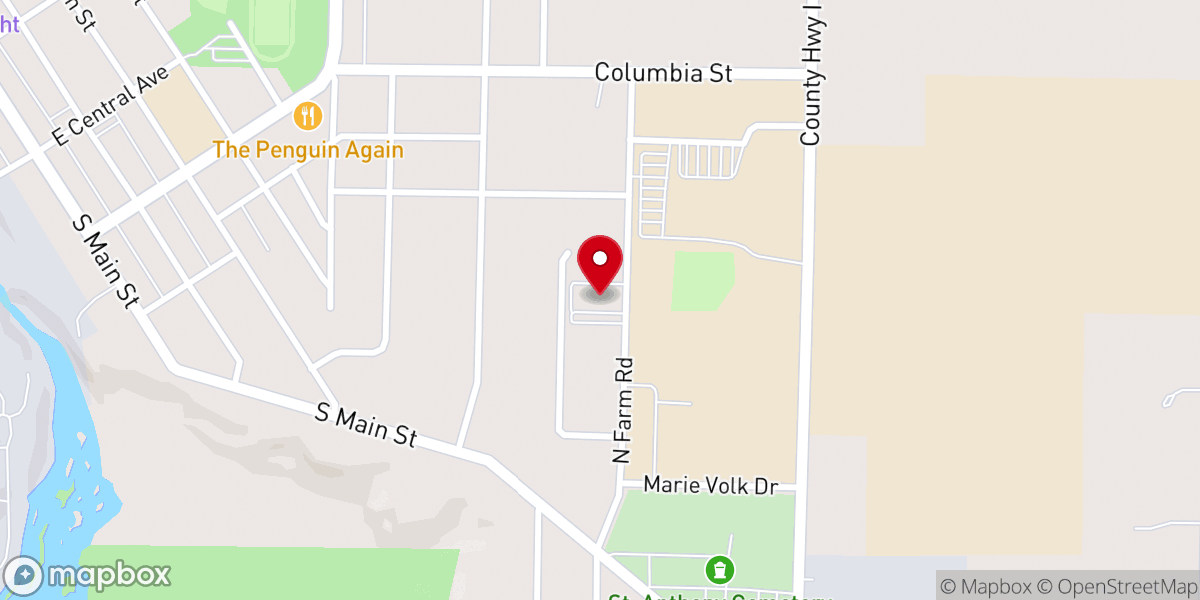 Map showing location of Oconto Falls United Methodist Church