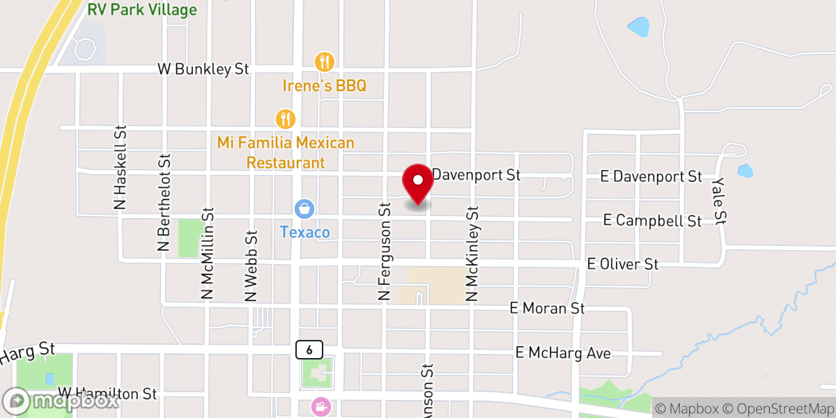 Map showing location of Temple Baptist Church