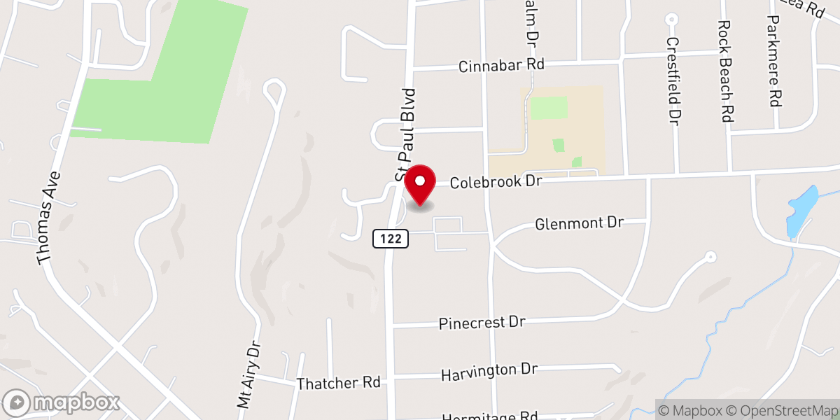 Map showing location of St. Thomas The Apostle Roman Catholic Church
