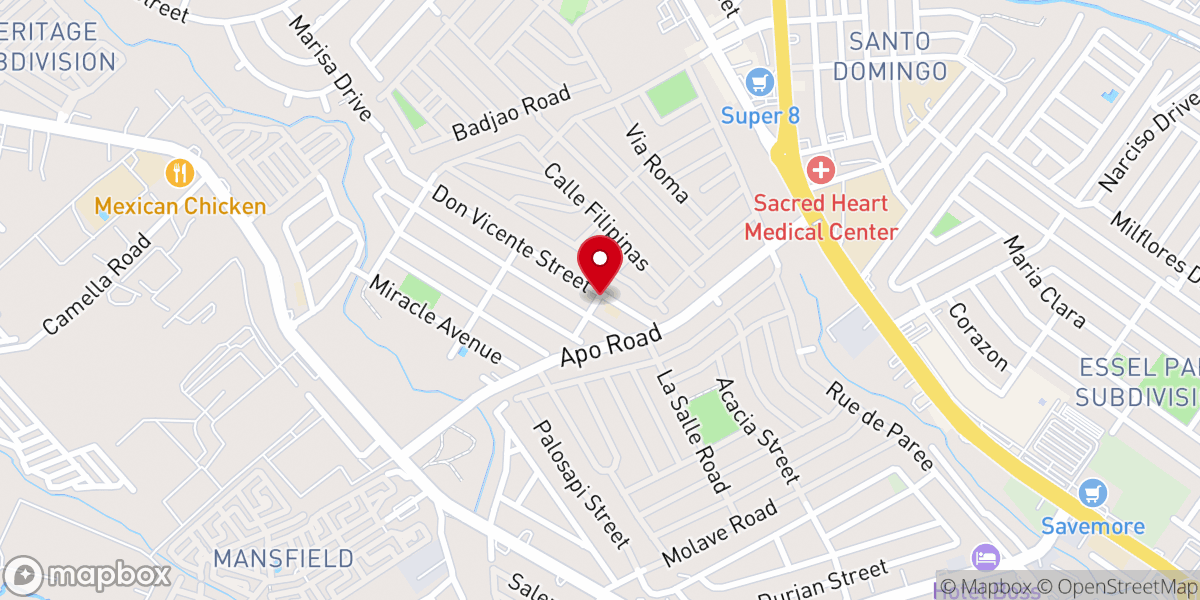 Map showing location of United Evangelical Church of Angeles