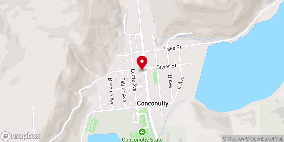 Map showing location of Conconully Town Office