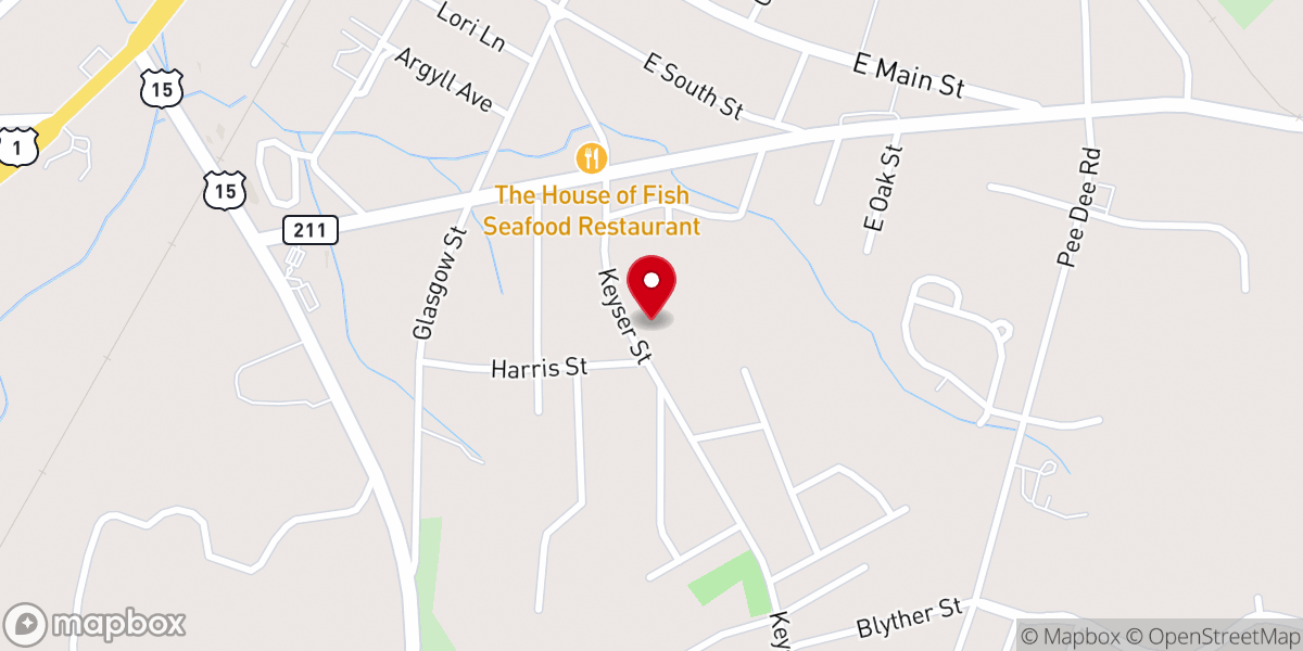 Map showing location of Sandhill United Church of Christ