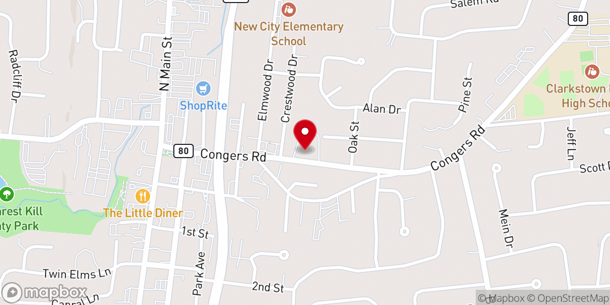 Map showing location of United Methodist Church of New City