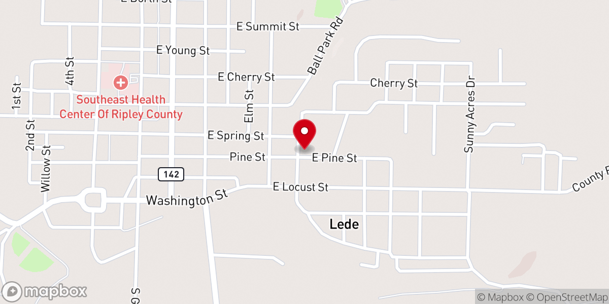 Map showing location of St. Benedict Catholic Church