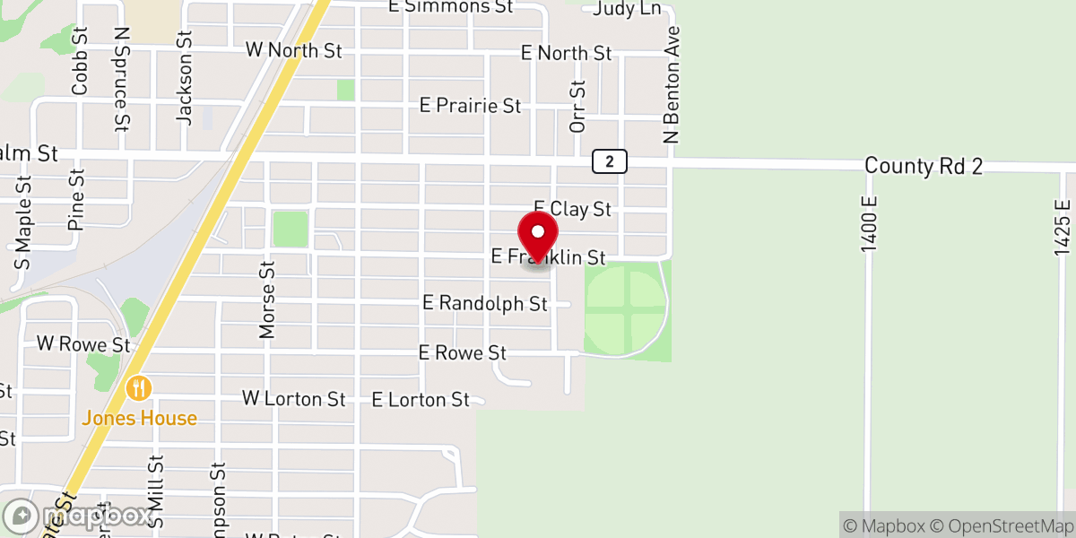 Map showing location of Emmanuel Baptist Church