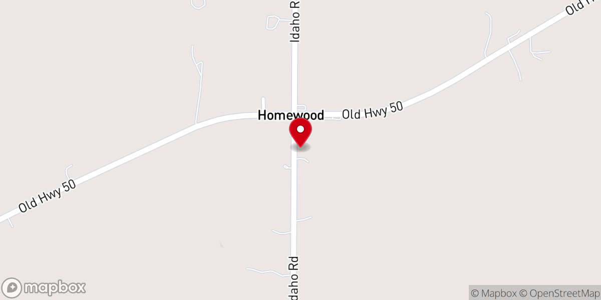 Map showing location of Homewood Community Bible Church