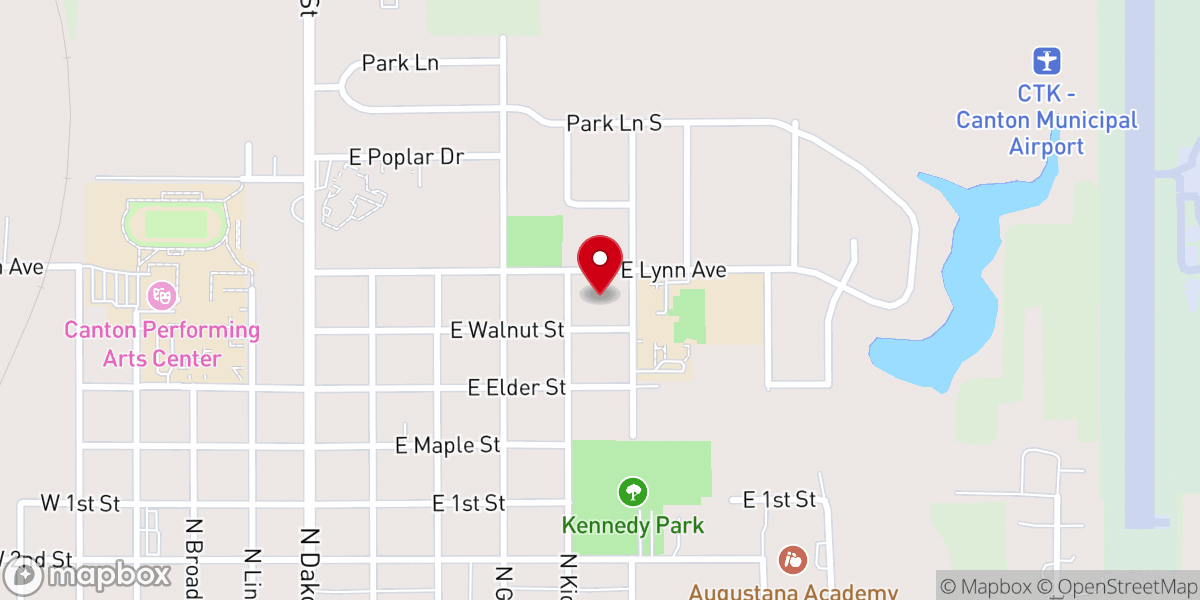 Map showing location of St. Dominic Catholic Church