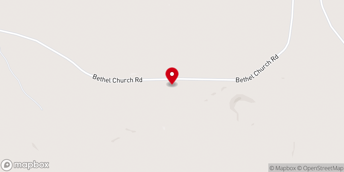 Map showing location of Mill Bethel Church