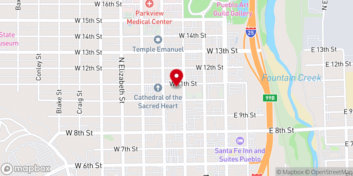 Map showing location of First United Methodist Church