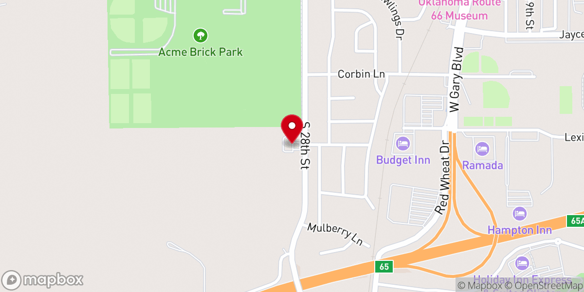 Map showing location of Clinton Nazarene Church