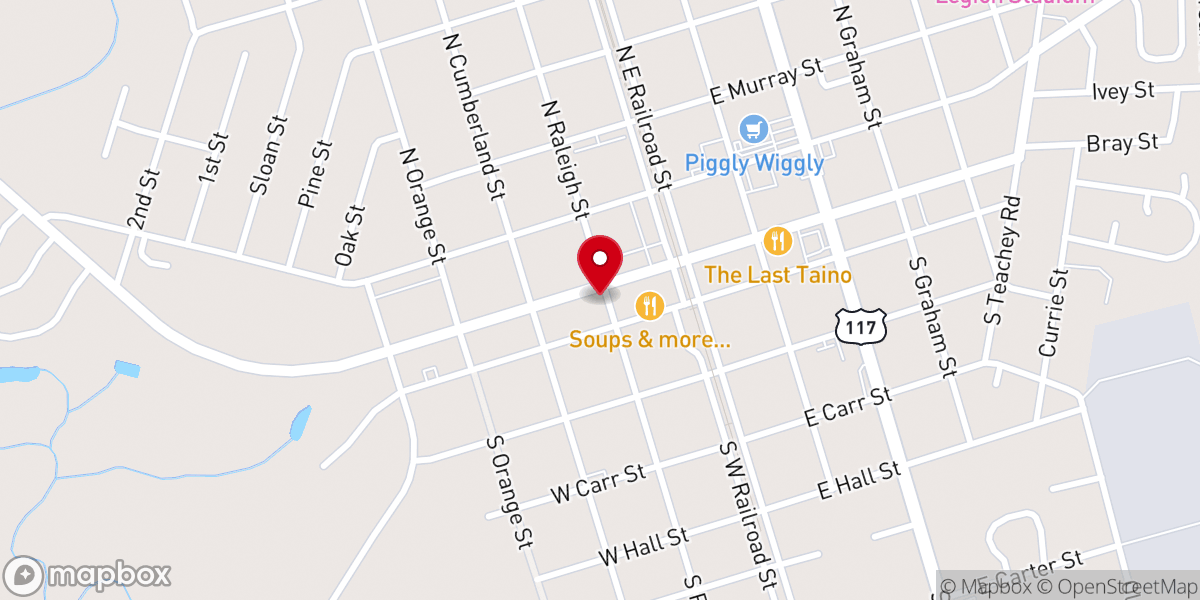 Map showing location of Wallace Presbyterian Church