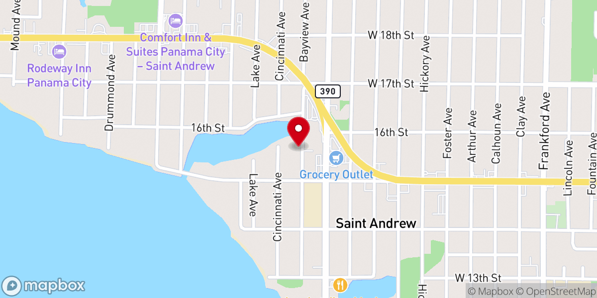 Map showing location of Saint Andrew Assembly of God Church