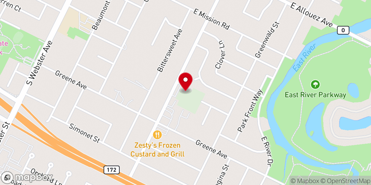 Map showing location of First Bible Baptist Church