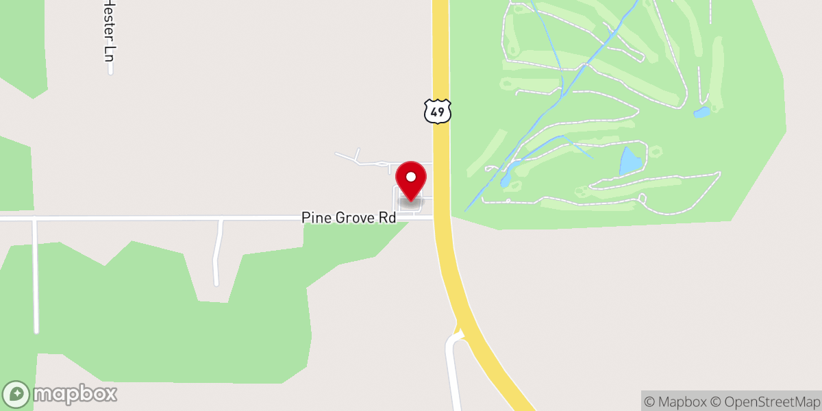 Map showing location of Pine Grove Missionary Baptist Church