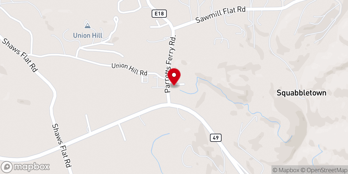 Map showing location of Union Hill Inn